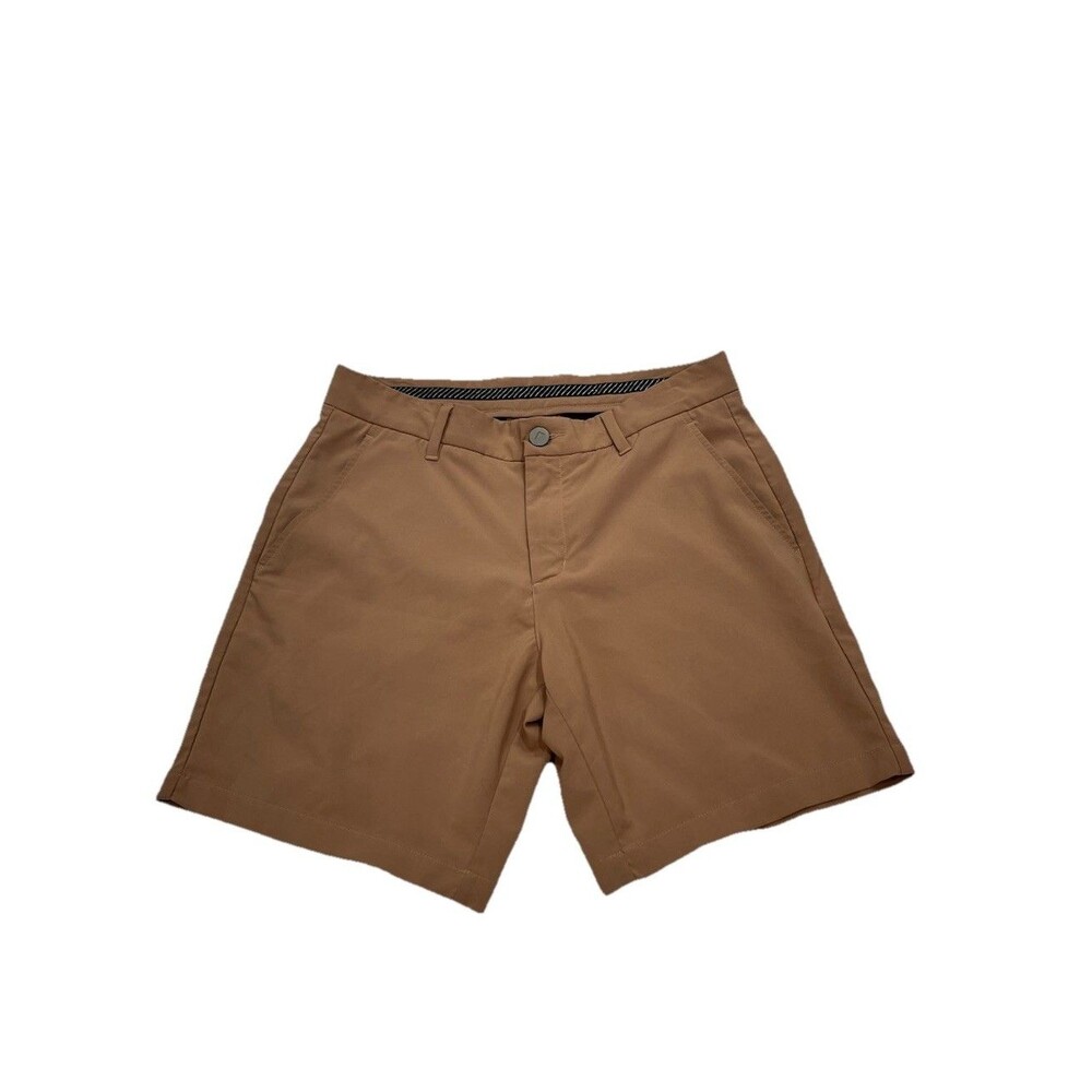 Primo Men’s Performance Golf Shorts Sz 30 Khaki 7” Stretch Breathable Polyester